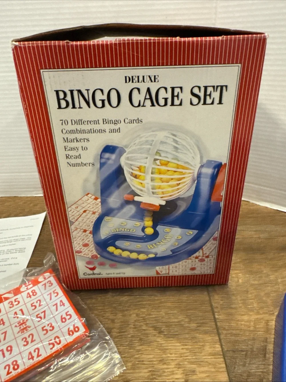 2004 Cardinal Deluxe Bingo Family Game with Box, Balls, Cage, Cards, Directions